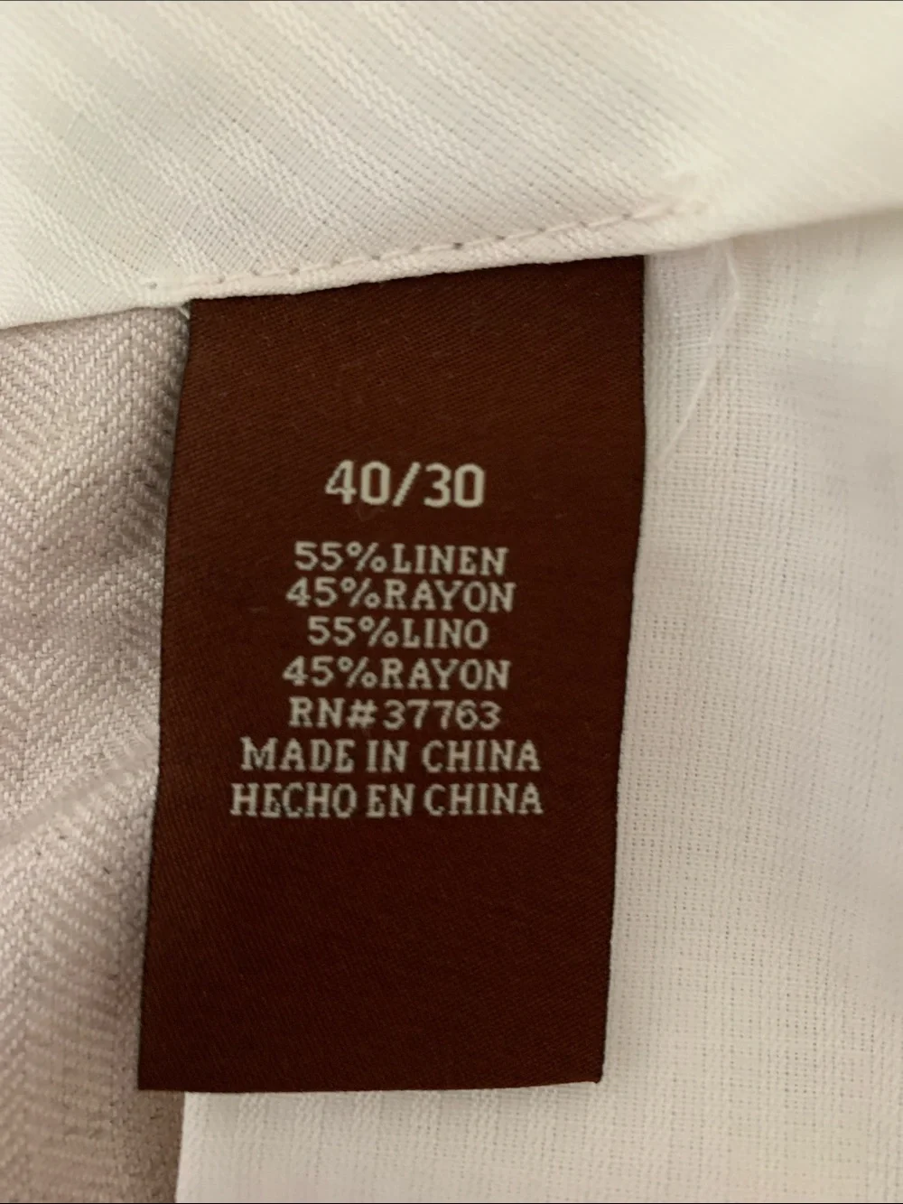 Cubavera Men's Light Beige Linen Pleated Dress Pants  Size 40/30